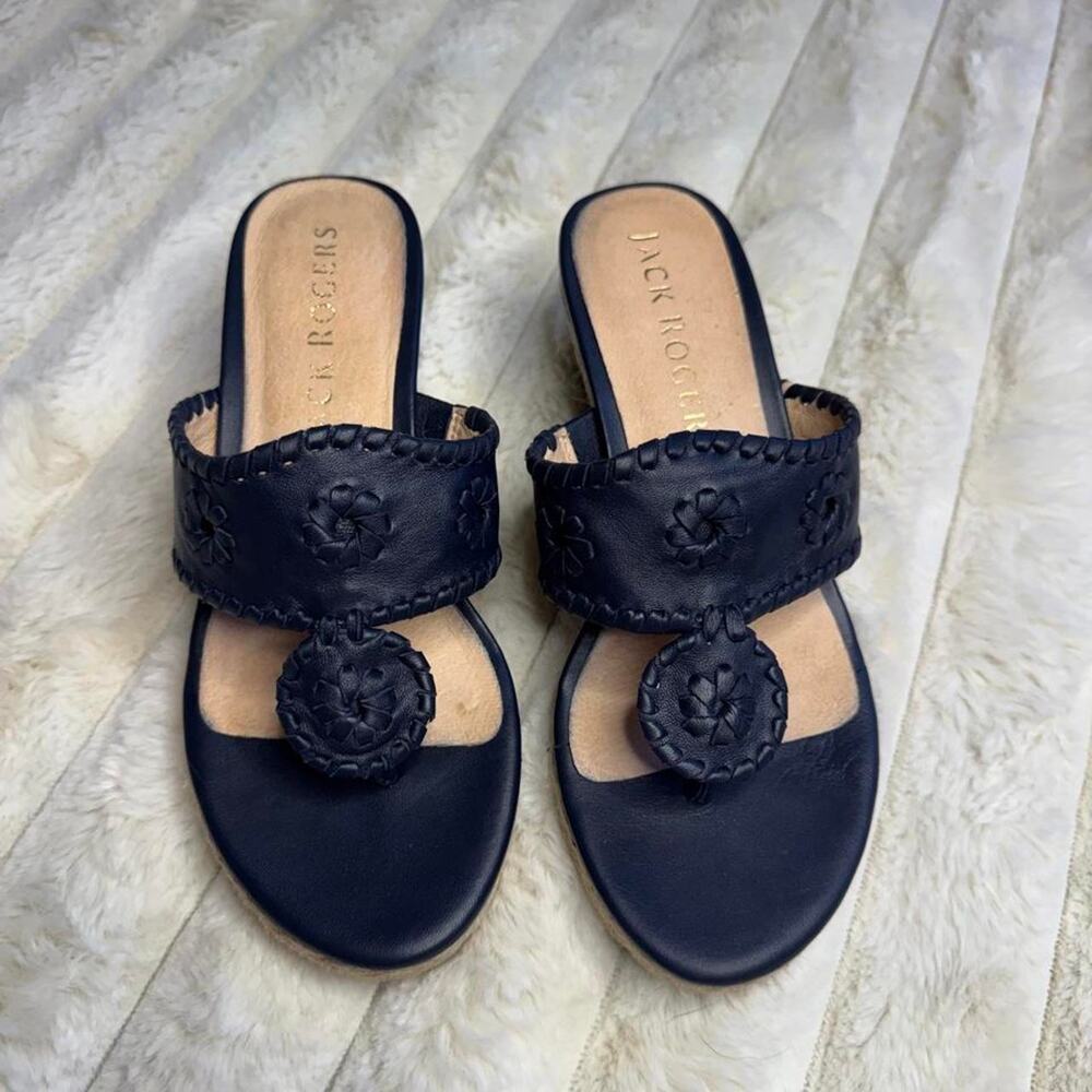 Jack rogers navy leather sandals